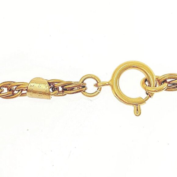 CHANEL CC Logo Pendant Necklace 17" Gold Tone 93P Auth h1132 - Picture 6 of 6